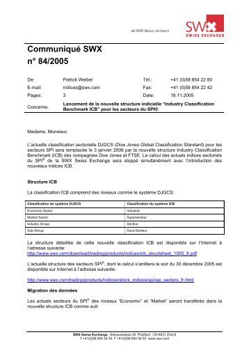 Industry Classification Benchmark ICB - SIX Swiss Exchange