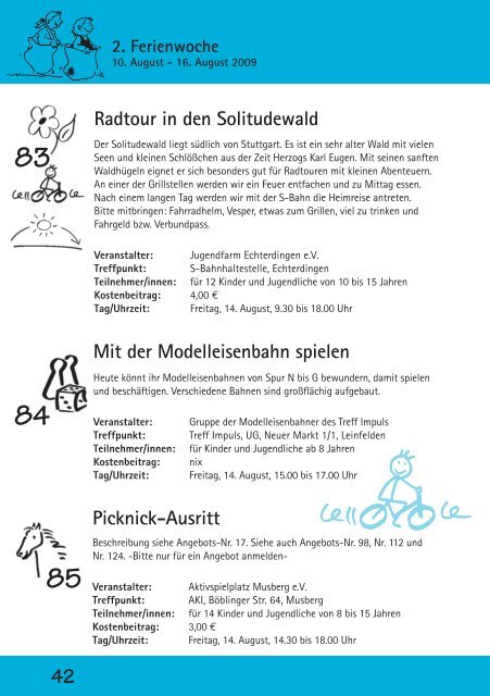 Sommerferienprogramm 2009 - Stadtjugendring Leinfelden ...