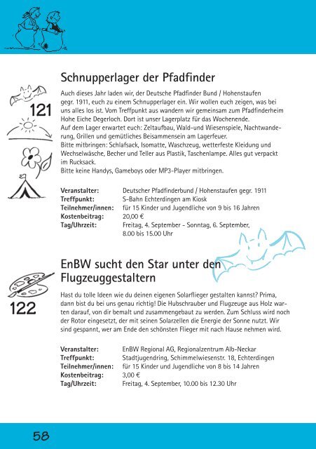 Sommerferienprogramm 2009 - Stadtjugendring Leinfelden ...