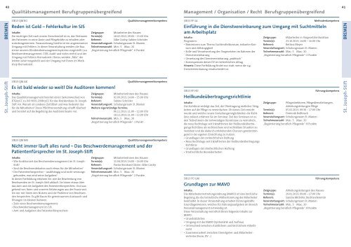 Fortbildungsprogramm 2013 - Krankenhaus St. Joseph-Stift Bremen