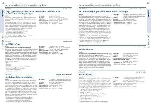 Fortbildungsprogramm 2013 - Krankenhaus St. Joseph-Stift Bremen