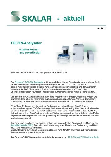 TOC/TN-Analysator - Skalar