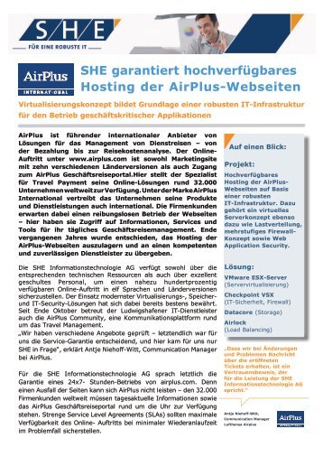 Referenz Lufthansa Airplus Servicekarten GmbH - SHE ...