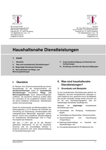 Haushaltsnahe Dienstleistungen - SK CONCEPT