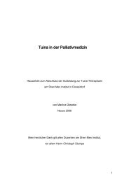 Tuina in der Palliativmedizin - Shen Men Institut