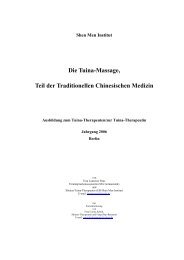 Die Tuina-Massage, Teil der Traditionellen ... - Shen Men Institut