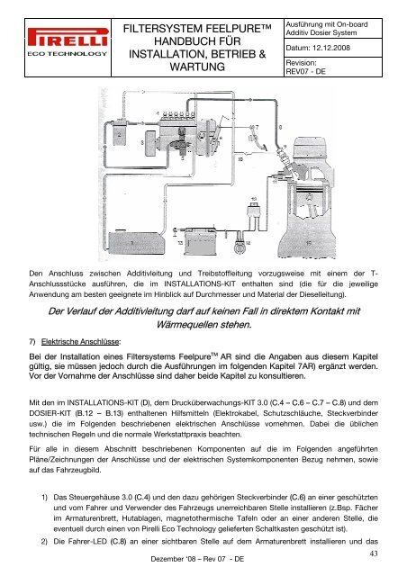 Installation, Betrieb & Wartung des Filtersystems ... - SK Handels AG