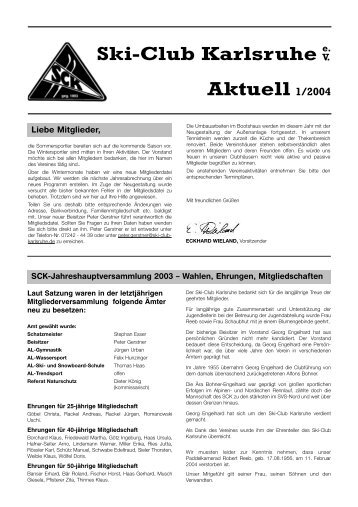 SCK Aktuell 2004-1 - Ski-Club Karlsruhe eV