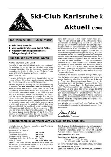 SCK Aktuell 2001-1 - Ski-Club Karlsruhe eV