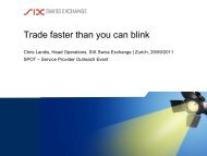 Trade faster than you can blink - SIX Swiss Exchange