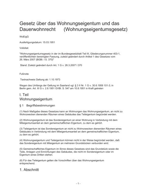 Wohnungseigentumsgesetz - Sky-Trust GmbH