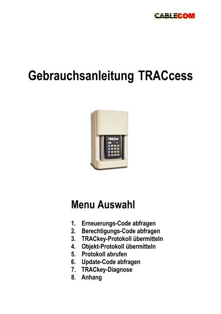Traccess App Gebrauchsanleitung TRACcess
