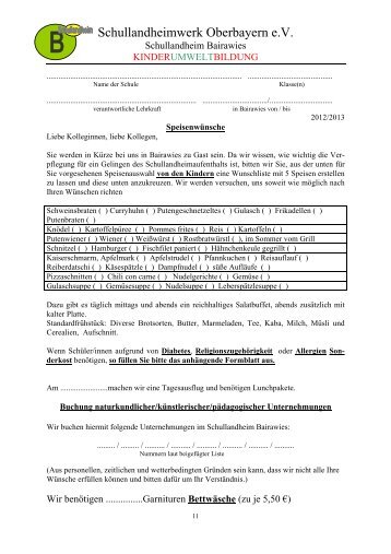 Schullandheimwerk Oberbayern e.V. - Schullandheim Bairawies