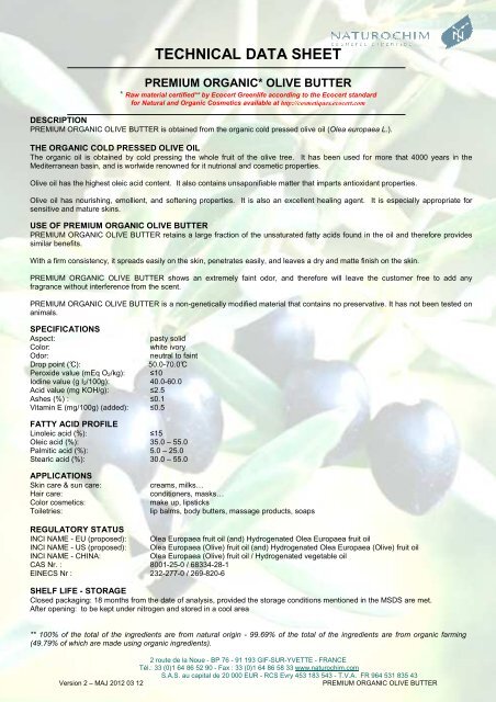 technical data sheet - SLI Chemicals GmbH