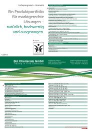 natürlich, hochwertig und ausgewogen. - SLI Chemicals GmbH