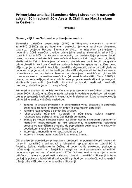 Povzetek primerjalne analize - Slovenia