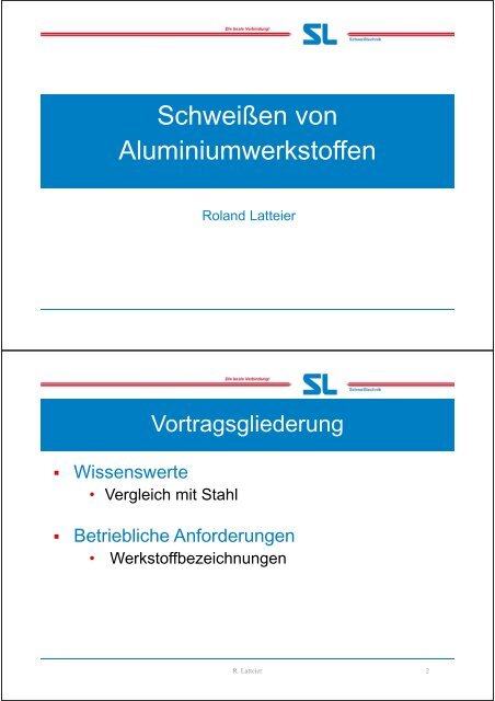 Schweißen von Aluminiumwerkstoffen - SL Schweißtechnik GmbH