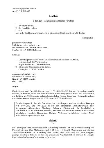 Aktuelle Rechtsprechung - Sächsischen Lehrerverbandes