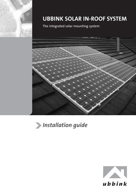 UBBINK SOLAR IN-ROOF SYSTEM Installation guide
