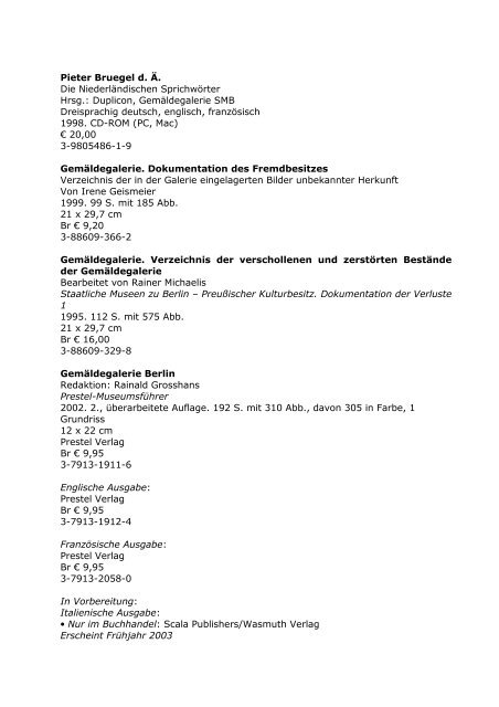 Gesamtverzeichnis der lieferbaren Titel 1991-2005 - Staatliche ...