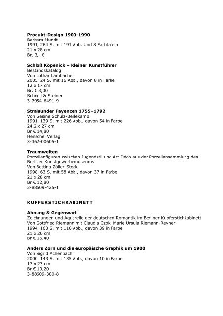 Gesamtverzeichnis der lieferbaren Titel 1991-2005 - Staatliche ...