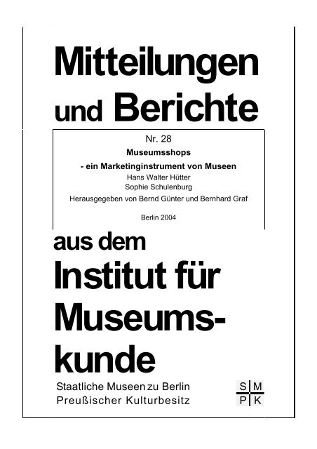 Museumsshops - ein Marketinginstrument von Museen - Staatliche ...