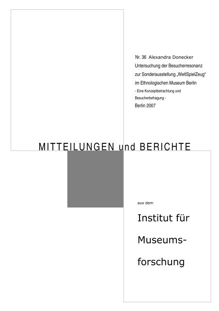 MITTEILUNGEN und BERICHTE - Staatliche Museen zu Berlin