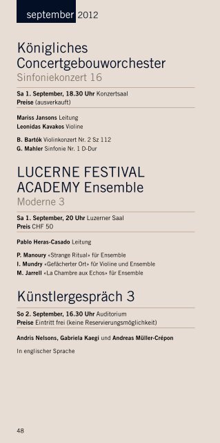 Juli - September 2012 - Kultur- und Kongresszentrum Luzern