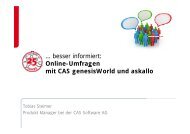 Online-Umfragen mit CAS genesisWorld und askallo - SMC IT AG