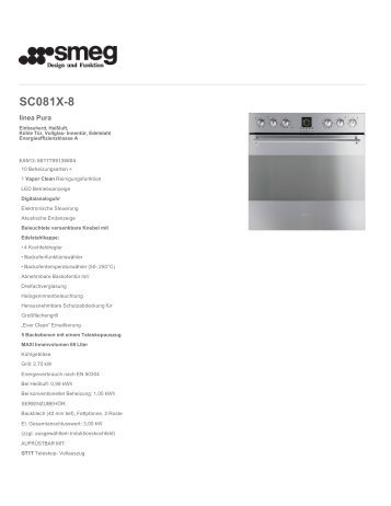 SC081X-8 - Smeg