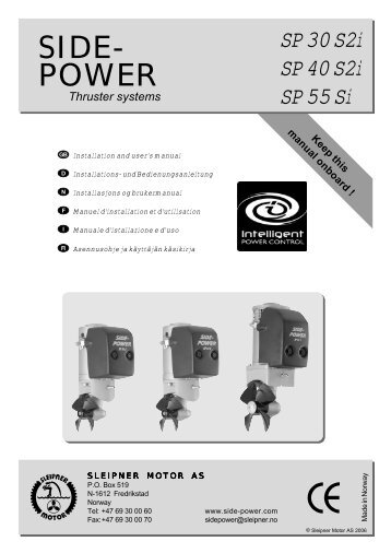 Thruster systems - Side-Power Bugstrahlruder