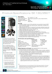 Product Specifications SE 130/250 T - Side-Power Bugstrahlruder