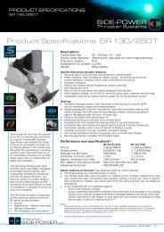 Product Specifications SR 130/250 T - Side-Power Bugstrahlruder