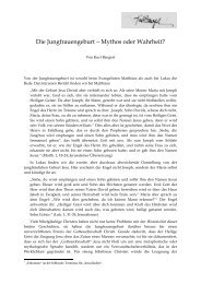 Die Jungfrauengeburt – Mythos oder Wahrheit - Kurt Bangert.de