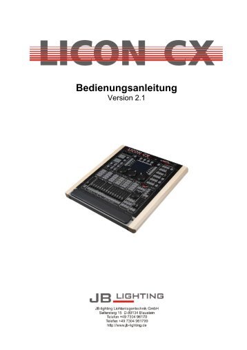 Bedienungsanleitung - JB-lighting Lichtanlagentechnik GmbH