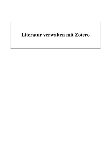 Literatur verwalten mit Zotero - Support Ticket System - Fernstudien ...