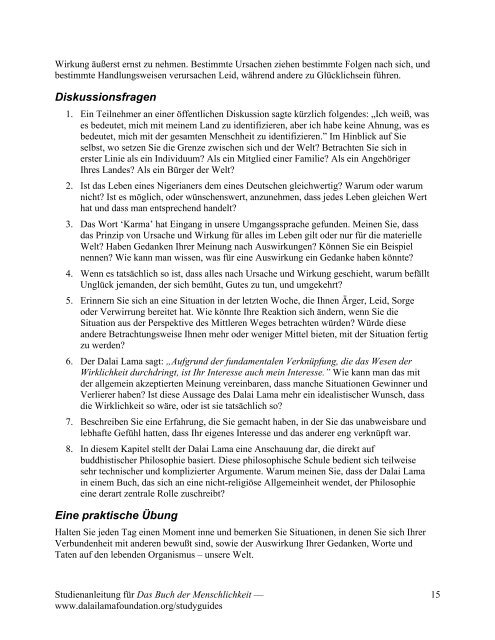 Das Buch der Menschlichkeit - The Dalai Lama Foundation