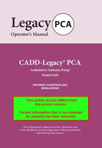 CADD-Legacy® PCA - Smiths Medical