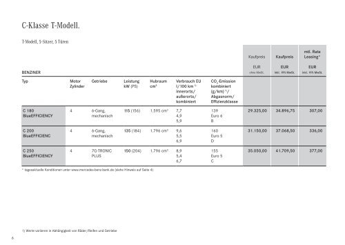 Download Preisliste C-Klasse T-Modell - Mercedes-Benz Deutschland