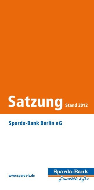 Satzung Sparda Bank Berlin Eg