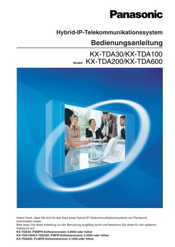 Bedienungsanleitung KX-TDA30/KX-TDA100 Modell KX-TDA200 ...