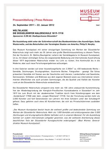 Pressemitteilung | Press Release - Museum Kunstpalast