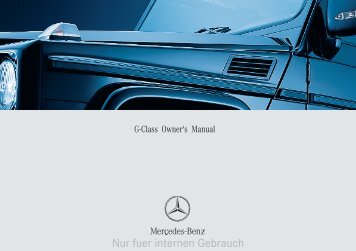 G-Class Owner's Manual - Mercedes G-Class, G-Wagon, G500, G55 ...