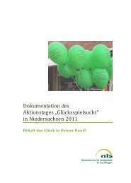 Dokumentation Aktionstag Glücksspielsucht in Niedersachsen ... - NLS