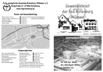 Gemeindebrief 2012 10-11 - Freie evangelische Gemeinde Rotenburg