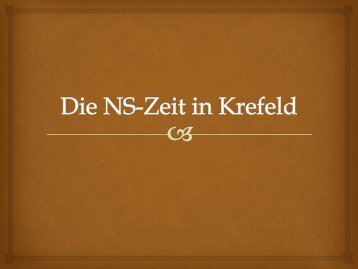 Die NS-Zeit in Krefeld