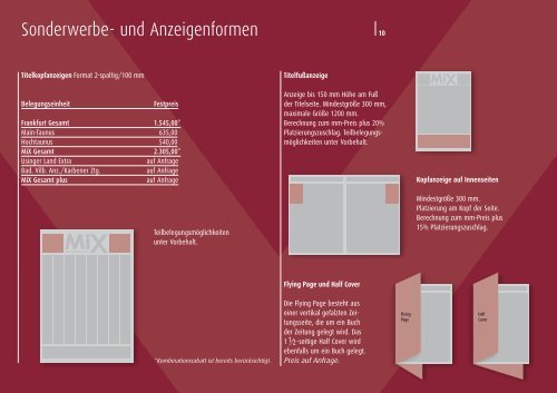 Die kostenlose Wochenzeitung für Frankfurt und ... - Mix am Mittwoch