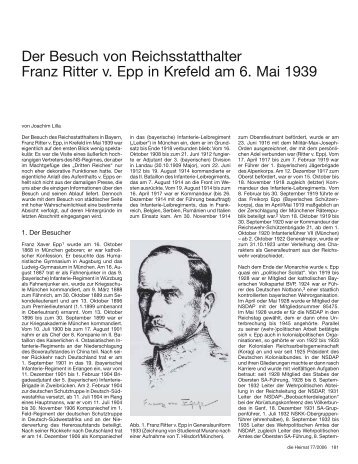 Der Besuch von Reichsstatthalter Franz Ritter v. Epp in Krefeld am 6 ...