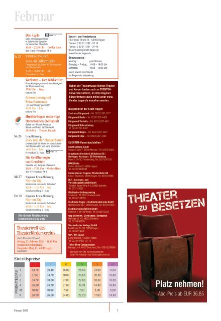 Theaterzeitung Februar 2013 - Theater Hagen