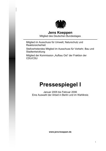 Pressespiegel I - Jens Koeppen MdB